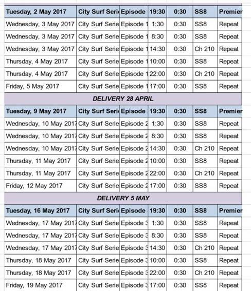 schedule